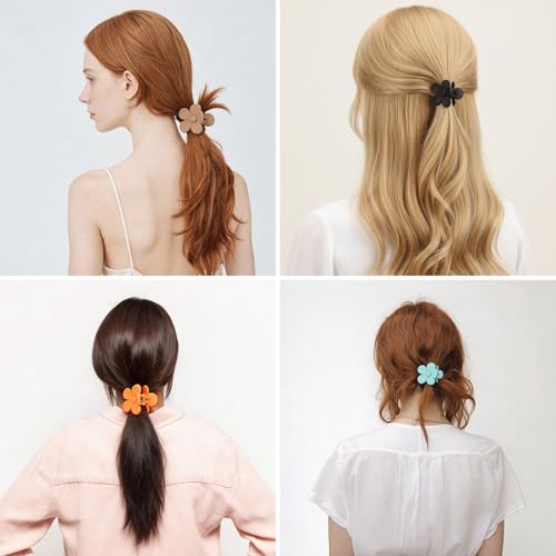 20 Pinzas de Plástico para Cabello con Flores Pequeñas miniatura 3