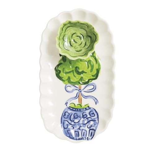 Mud Pie Ceramic Topiary Tray Tidbit Set