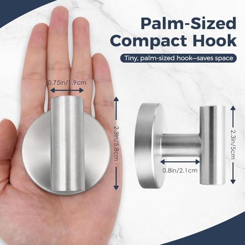 Image of Heavy Duty Suction Cup Hooks for Glass Window,Tile,Mirror,Removable Shower Hooks for Inside Shower,Metal Towel Hooks for Bathroom,4 Pack(Silver)