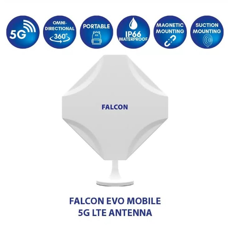 Falcon EVO Mobile Deluxe - Antenna Amplificata Portatile 5G + Accessori - No Router