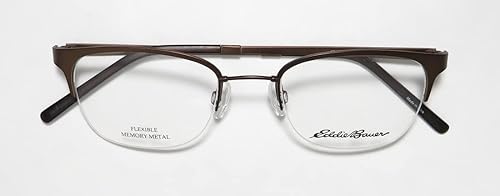 Miniatura 2 de Eddie Bauer 32005 - Lentes ovalados de media montura para hombre (50-20-145, marrón), Marrón