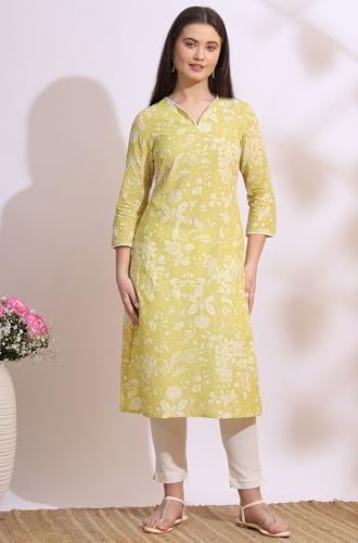 Image of W for Woman Pink Bold Geometric Printed Pure Cotton Straight Kurta