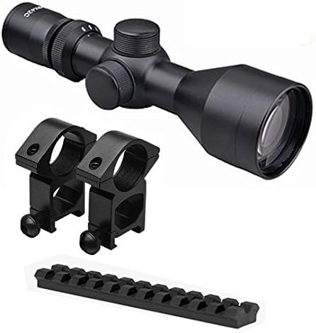 3-9x40 Compact Scope + Rings and Optics Rail Mount for Ruger 10/22 Rifles