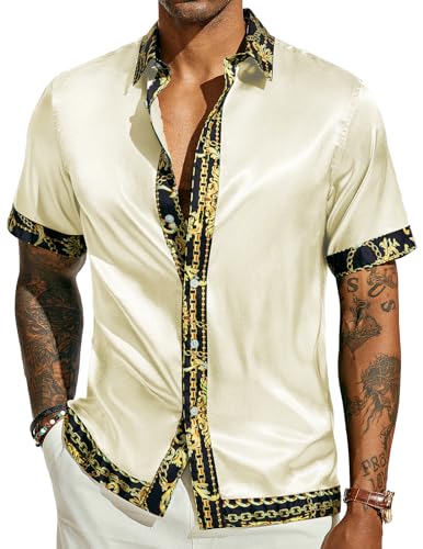 Chemise boutonnée en satin de soie homme idéale pour vos soirées d'été chic