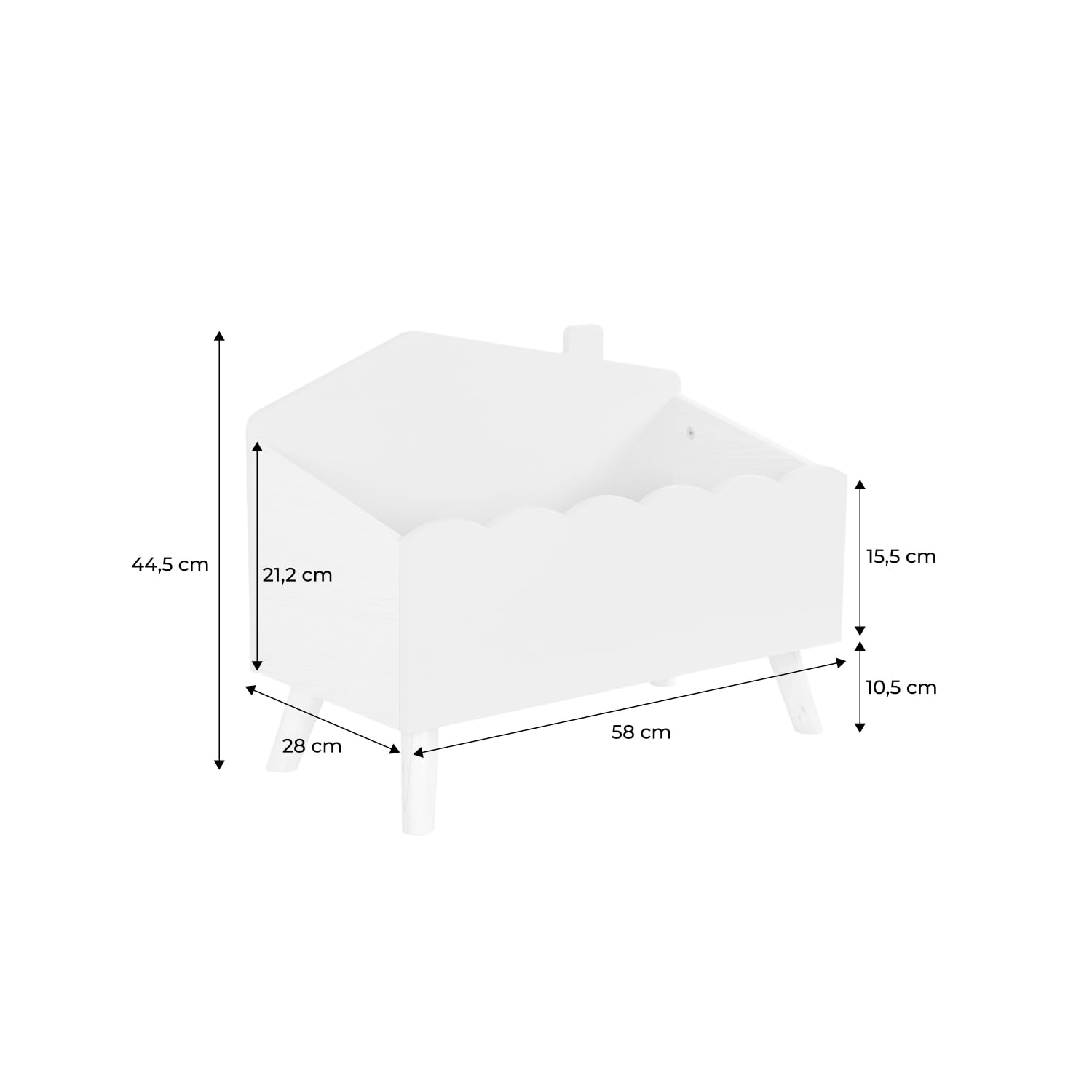 sweeek Contenitore per bambini Bianco - 58x48x28 cm