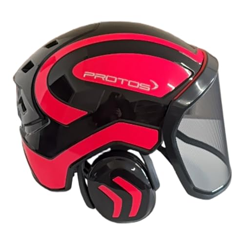 PROTOS Forest Helm – Premium-Schutzhelm für Forstarbeiten Varianten | Optimaler Kopfschutz für Profis (schwarz - neonpink)