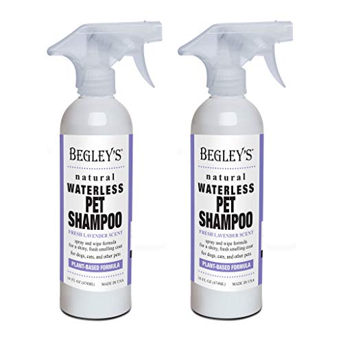 Begley’s Natural No Rinse Waterless Pet Shampoo, Bathless Cleaning, Deodorizing, and Odor Removal