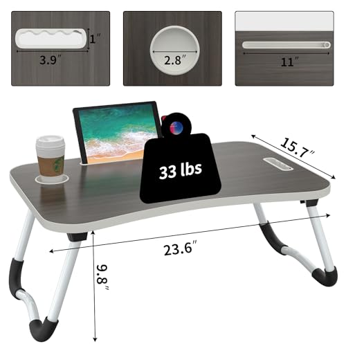 BUYIFY-Folding-Lap-Desk-236-Inch-Portable-Wood-Black-Laptop-Bed-Desk-Lap-Desk-with-Cup-Holder-for-Working-Reading-Writing-Eating-Watching-Movies-for-Bed-Sofa-Couch-Floor