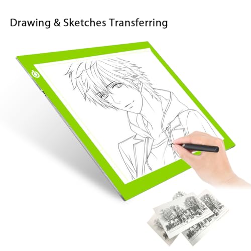 image for LitEnergy Portable A4 LED Copy Board Light Tracing Box, Green Ultra-Th