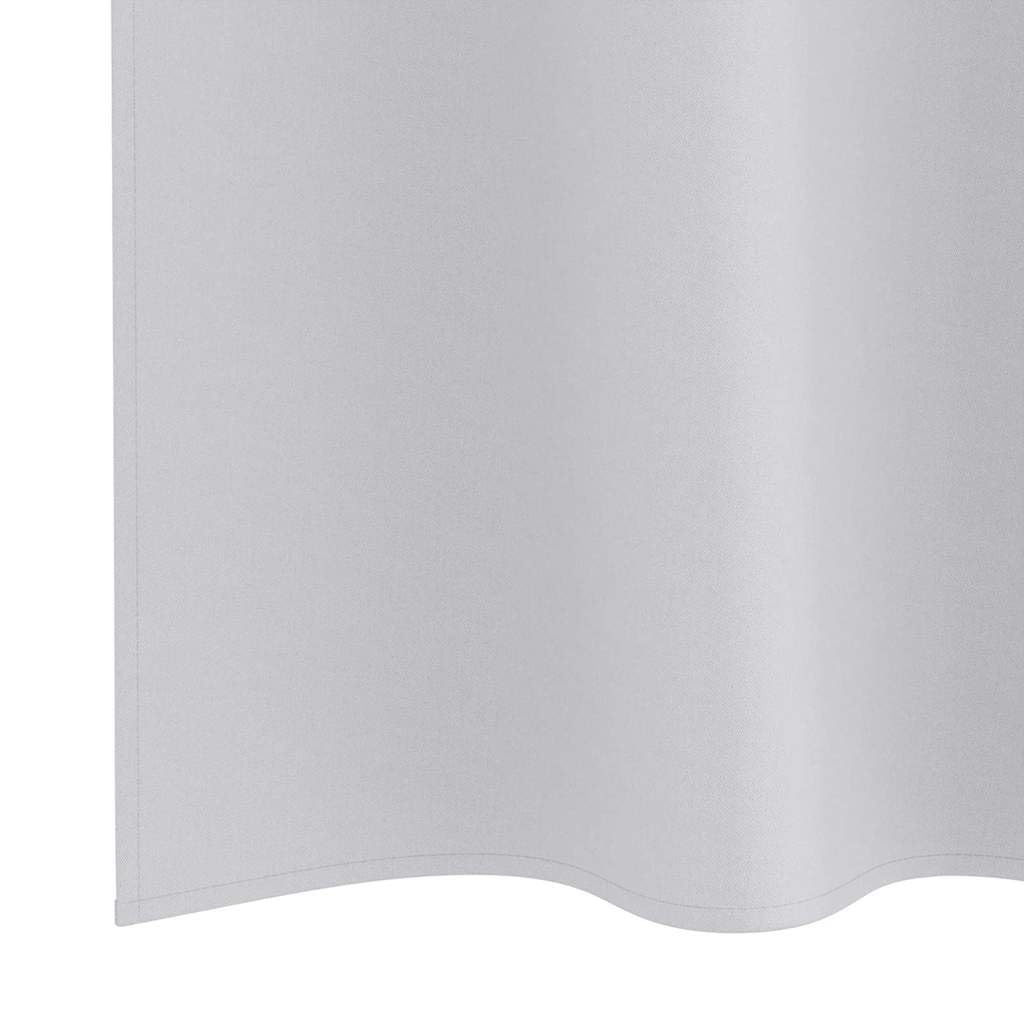 Cortinas opacas con anillas, 2 unidades, poliéster gris claro, 225 x 140 cm, con ojales y trabillas, para salón, dormitorio, oficina, con protección de privacidad y protección contra la luz