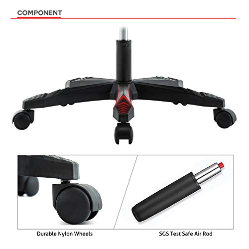 IntimaTe WM Heart Silla Gaming Tela, Silla Oficina Ergonomica, Silla Giratoria Escritorio Racing, Altura Ajustable Alto Respaldo, Rojo