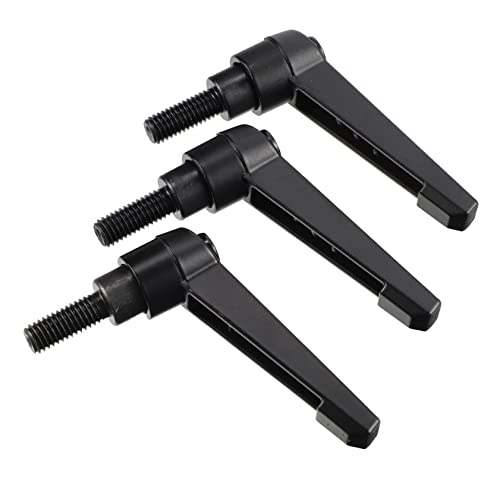 FUNOMOCYA 3pcs Button Ratchet Lever Handle Ratchet Lever Adjustable Clamping Lever Adjustable Hand Grip Push Button Lever Thread Portable Ratchet Lever Ratchets Black Zinc Alloy