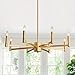 ASGYISA 8-Light Gold Candle Chandeliers Modern Farmhouse Ceiling Light Fixture Industrial Lighting for Dining Room Living Room Bedroom Kitchen Island Foyer
