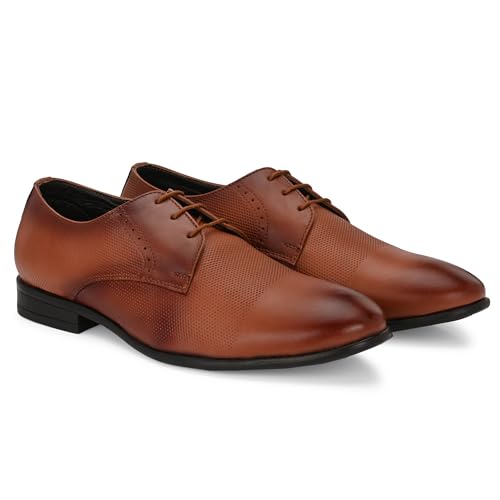 Image of Blue Leather by Centrino Lace-up Men's Formal Shoe | Stylish with Soft Cushioned Insole | Trendy Lace-Up Design | Durable Leather with Anti-Skid Sole | Perfect for Formal Wear (4039)