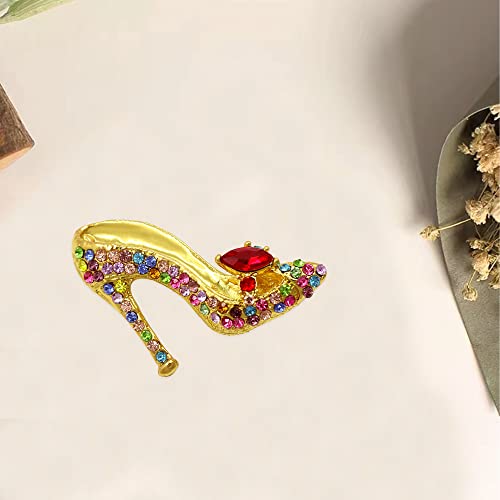 Image of High Heel Brooch Ladies Crystal Rhinestone High Heel Princess Shoes Women Stylish Charm Brooch Pin