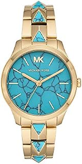 Michael Kors Women's Runway Mercer Quartz Watch with Stainless Steel Strap, Gold, 18