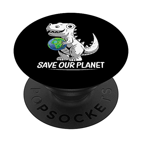 Save our Planet Earth Day 2021 Trex Environment kidsToddler PopSockets PopGrip Intercambiable