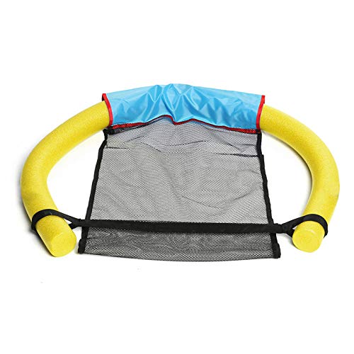 KINGDUO Silla Flotante de Agua de Verano Natación Piscina Cama de Asiento con Malla Net Kickboard Lounge Sillas para niños Adultos Natación Jugar Juguetes - Amarillo