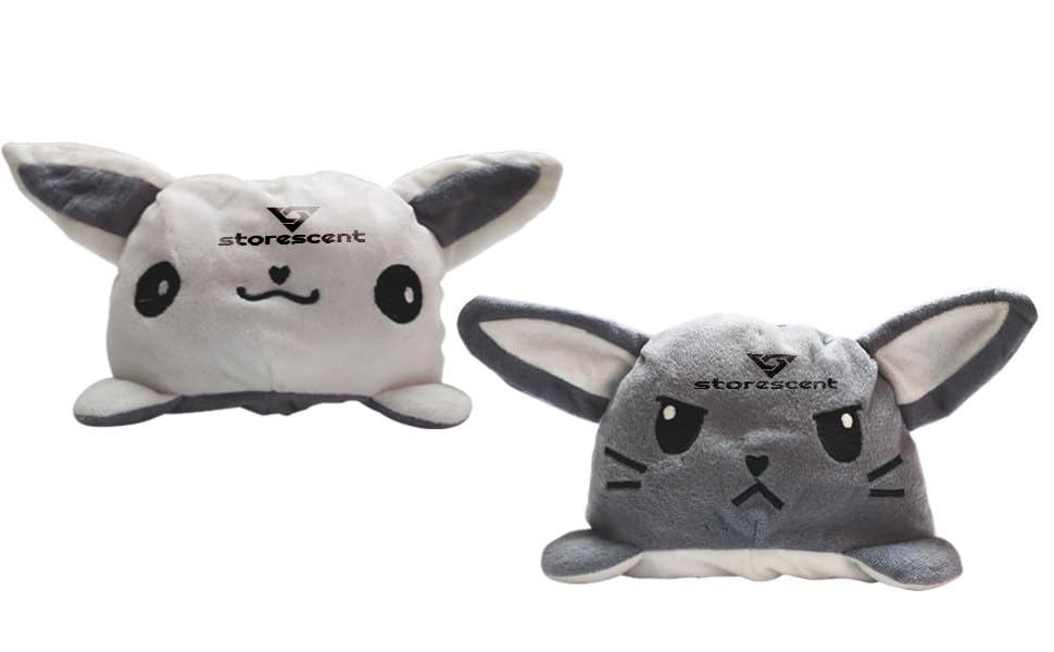 Reversible Bunny Soft Toys for Kids, Stuffed Animal Plush Soft Toys for Boys and Girls | Plushie Toy (Gray + White Bunny)