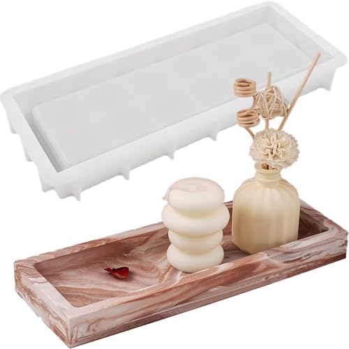 QUDYNZAL Large Rectangular Resin Tray Mold Silicone Board Mold with Edges