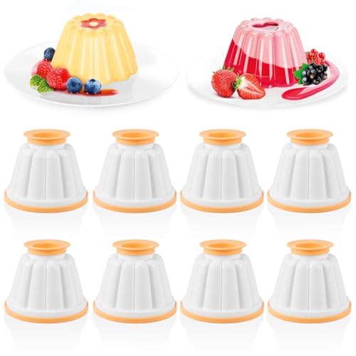 8 PCS Pudding Moulds, Panna Cotta Moulds with Lid, Mini Jelly Mould, BPA-Free, Dishwasher, Kitchen DIY Baking Tins, Perfect for Making Pudding, Jelly, Cupcakes, Chocolate, Frozen Desserts