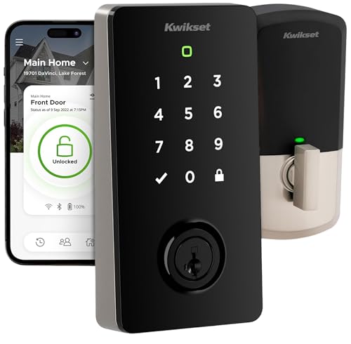 Image of Kwikset Halo Select Smart Lock Keyless Entry Door Lock Wi-Fi and Matter Enabled Deadbolt No Hub Needed, Geofence Auto-Unlock, Grade AAA Certified, Easy Install, Satin Nickel Lifetime Finish Warranty