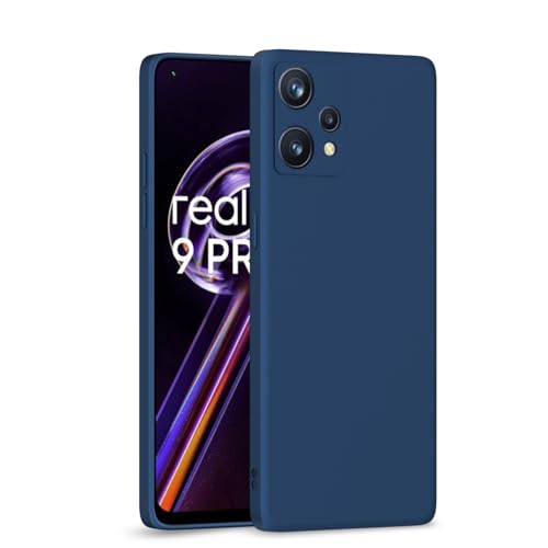 Image of Outlouders Back Cover for Realme 9 Pro Plus 5G | Camera Protection | Durable Soft Matte Silicone Bumper Case (Blue)