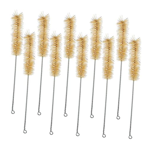 NULYLU Long Straw Brush Tube Cleaning Brushes Set of 10 Nylon Material Safe Ends for Glass Cleaning Loop for Convenience