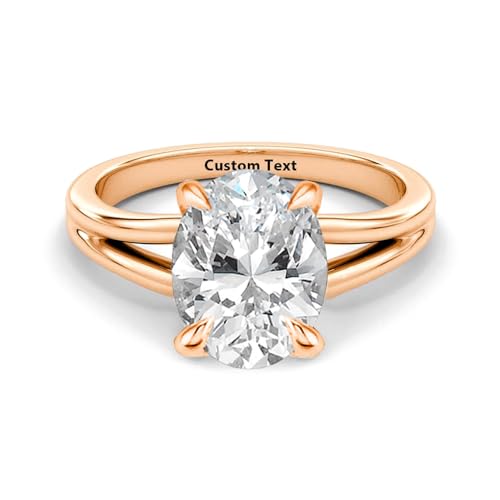 1-3 Carat Lab Grown Oval Cut IGI CERTIFIED Diamond Engagement Ring Wedding Ring 10K 14K 18K Gold Engraved Name Rings (D Color VS-VVS)3