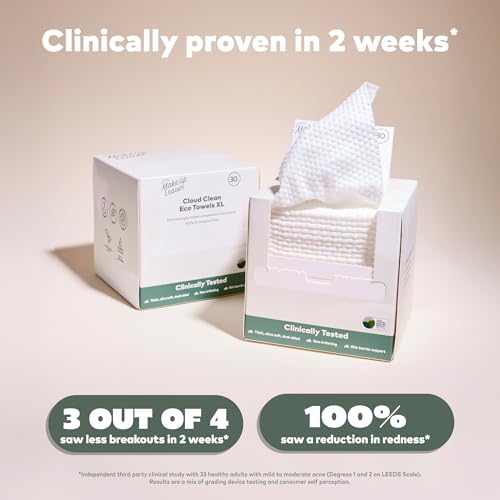 Image of The Original MakeUp Eraser Cloud Clean Eco Towels - Ultra-Soft, Disposable Face Towelette - 100% USDA Biobased - Helps Reduce Dryness & Redness - 30 Ct, 2 Pack (60 Total)