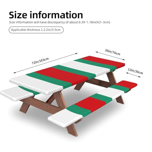 Mantel de bandera búlgara con fundas para banco de picnic y camping 5