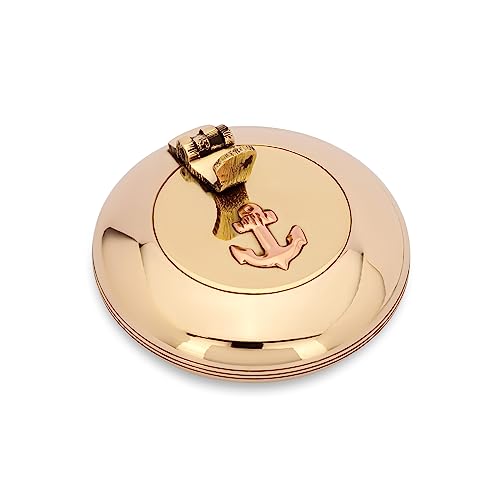 NKlaus 6 cm Folding Ash Tray Smooth Brass Pocket Ashtray Travel Ashtray Maritime 14630