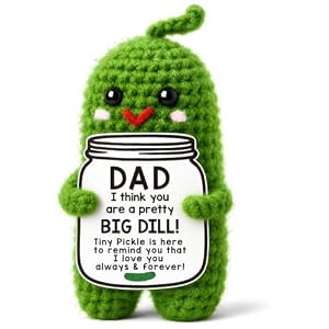 Birthday Dad Gifts from Daughter Best Dad Ever Gift Handmade Crochet Pickle