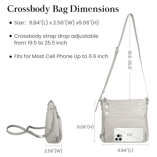 Image of befen Genuine Leather Crossbody Bags for Women, Anti-Theft Shoulder Purse with Built in RFID Wallet for Travel