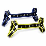 Rude Rider Backstrap Harness Set aus Leder Schwarz/Blau & Schwarz/Gelb, Größe L, verstellbar, hochwertiges Herren Lederaccessoire, 2-teiliges Set