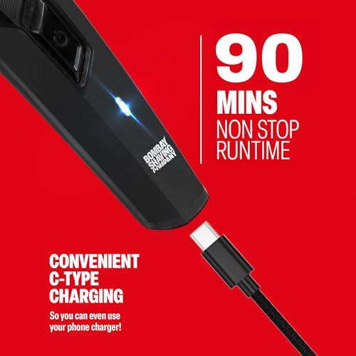 Image of Bombay Shaving Company Pro Beard Trimmer For Men | 6 Beard Trimming Combs, Self-sharpening Stainless Steel Blades, Type C Charging Port | Beard Styling Trimmer | Travel Shaver | Gifts For Men