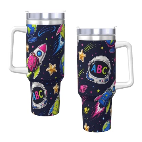 Botella de agua reutilizable Space School Rocket: vaso aislado de 40 oz 4