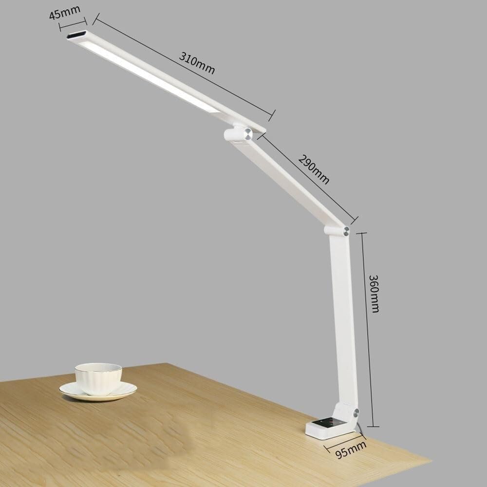 Lampada da scrivania con Clip, Lampada da Studio con dimmer a 5 velocità, Lampada da Lettura Pieghevole for Studenti, Studio, Ufficio, Soggiorno, Camera da Letto
