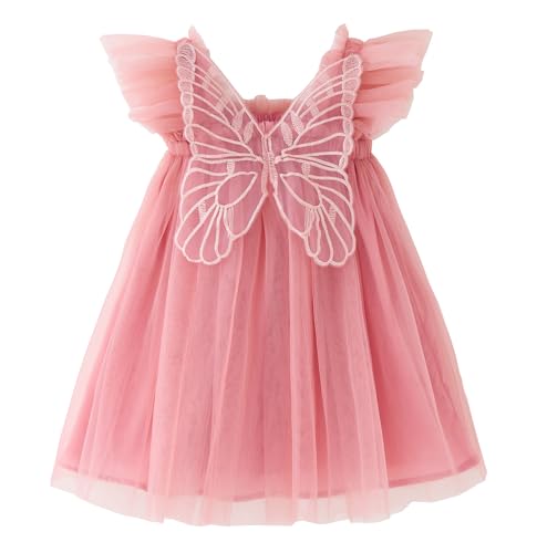 Toddler Girls Tulle Tutu Dress Flower Girls Butterfly Print Sundress Size 6M-5T