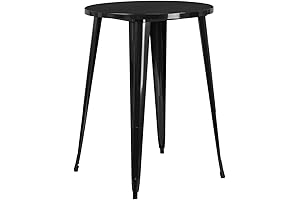 Flash Furniture Philip Commercial Grade 30" Black Metal Round Bar Height Table