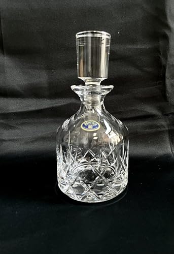 Whiskey Decanter, Crystal Glass Vodka Bourbon Scotch Cognac Carafe 7oz / 200ml, Old Fashioned, Gift, Czech Crystal Glass