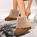 Women's Furry Faux Fur Boots Furry Mid Calf Snow Boots Round Toe Suede Warm Fur Lined Boots Platform Flat Comfort Outdoor Winter Fashion Boots (Brown, 6.5-7 Women, Adult, Women, 6.5, Numeric Range, US Footwear Size System, 7, Medium)