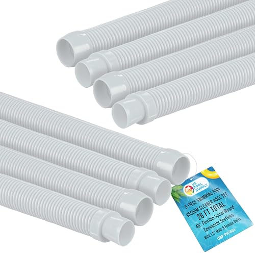 Pool vacuum hose set, 8 pcs, 40" each, 1.5" cuff ends