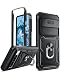 Produktbild LeYi Hülle für Google Pixel 8 Pro [Nein Schutzfolie] Kameraschutz Hybrid Handyhülle Metall Ring Ständer Cover Outdoor Case Kamera Schiebeabdeckung Schutzhülle Militär Pixel 8pro Handy Hüllen Schwarz