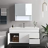 MFSTUDIO Modern Small Bathroom Wall Mounted Hanging Cabinets Medicine Storage Organizer Shelves with...