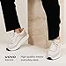 UOVO Women's Breeze Everyday Sneaker, Off White and Tan, Size 7