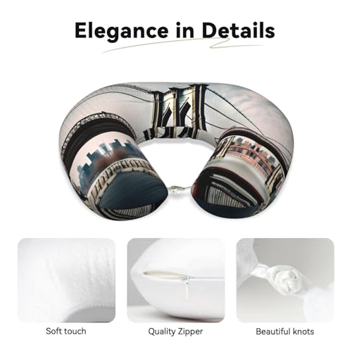 Almohada de viaje con espuma viscoelástica y funda suave miniatura 4
