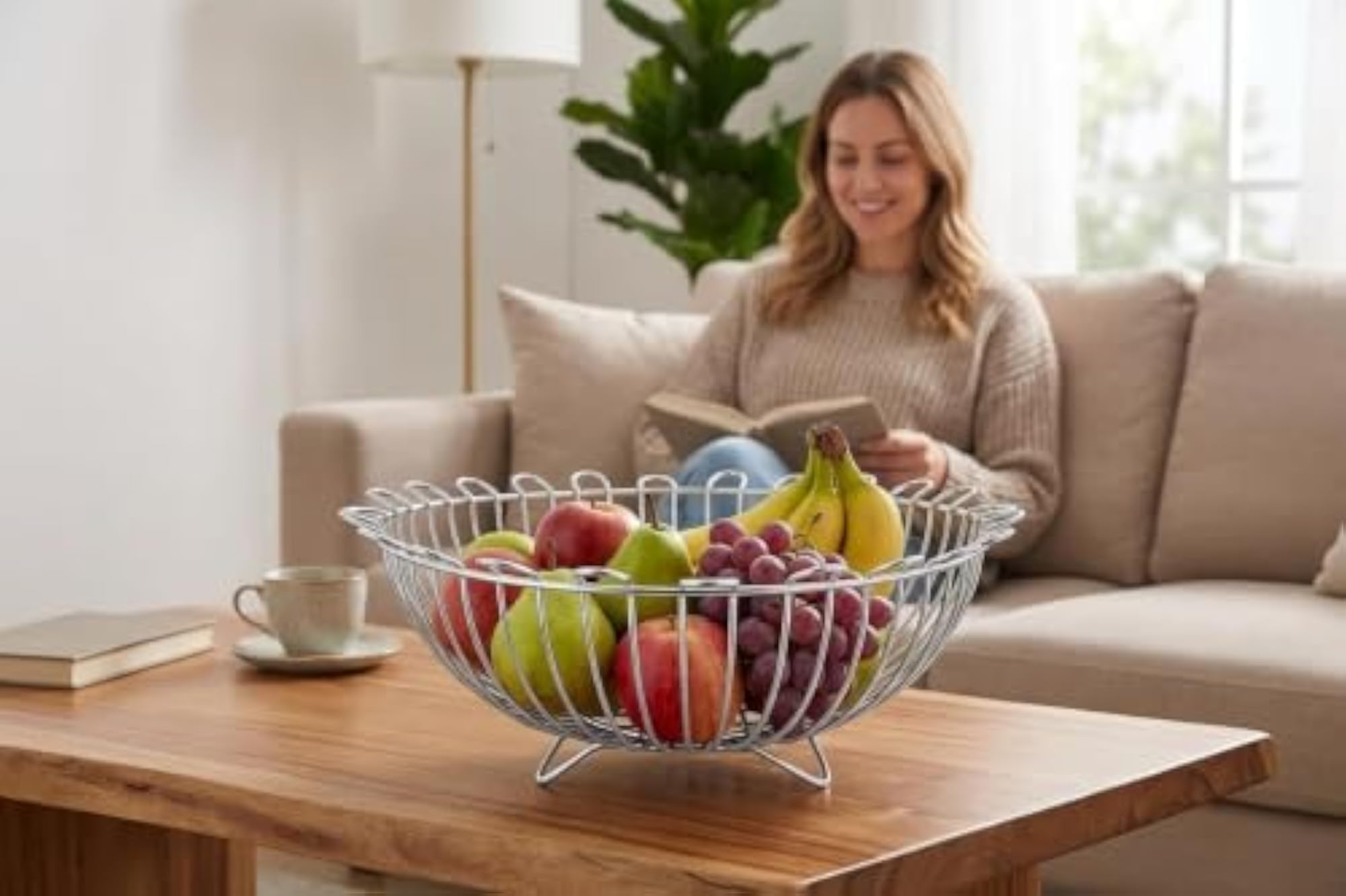 Sun Design Decorative Fruit Storage Basket, Multipurpose Organizer