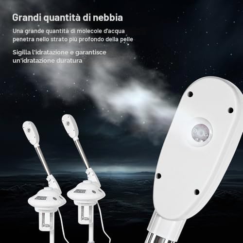 Vaporizzatore Viso con Ozono, Pulitore a Vapore Multifunzione per Sauna e Bellezza – Dispositivo Cura Viso con Sanificazione