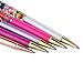 Ubabe Ballpoint Pens, 5 Pieces Rose Gold/White/Rose Red/Dark Purple Metal Ball Pen refillable Refills Black Ink Herbarium Floral Pens for Office Supplies